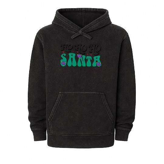 Ho Ho Ho Santa Mineral Wash Hoodies