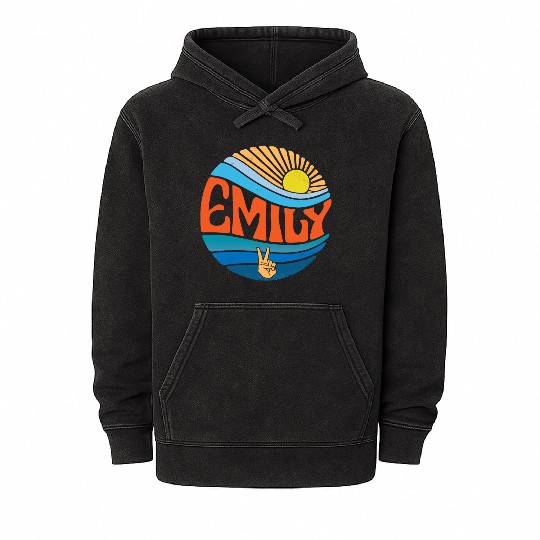 Emily Mineral Wash Hoodies Vintage Sunset Emily Groovy Tie Dye