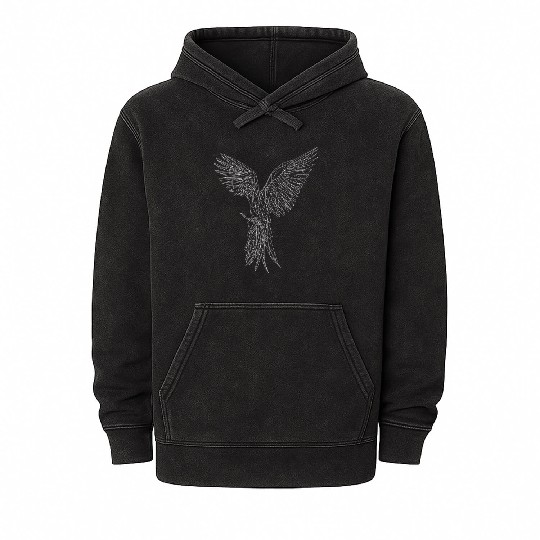 African Grey Parrot Mineral Wash Hoodies Bird Parakeet Mineral Wash Hoodies
