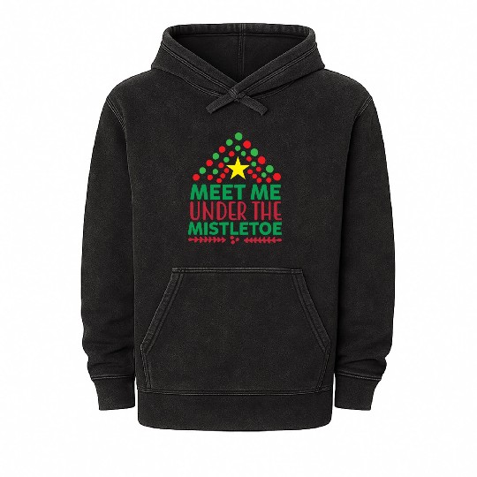 Meet me under the mistletoe Mineral Wash Hoodies