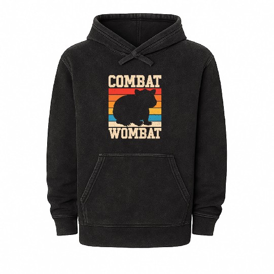 Combat Wombat For A Wombats Lover Mineral Wash Hoodies
