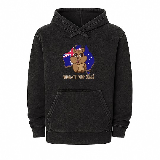 Wombats Poop Cubes For A Wombat Lover Mineral Wash Hoodies