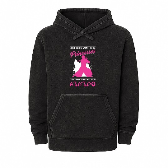 Aikido Girl Japan Taekwondo Karate Martial Arts Mineral Wash Hoodies