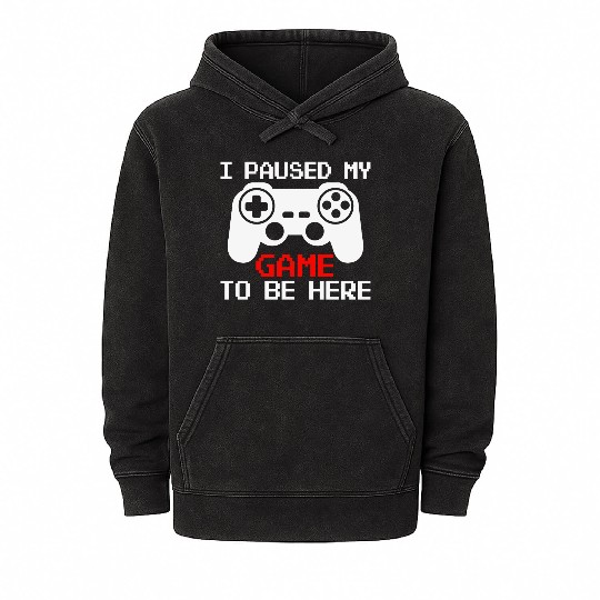 I Paused My Game To Be Here Funny Gamer Mineral Wash Hoodies