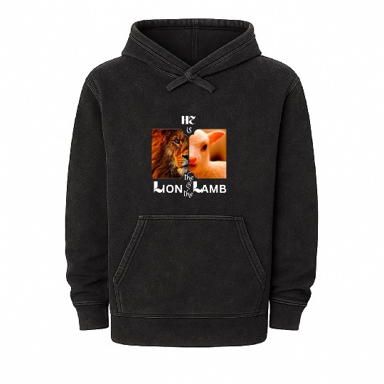 He is the Lion and the Lamb Mineral Wash Hoodies