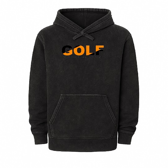GOLF SPORT BLACK AND ORANGE COLOR Mineral Wash Hoodies