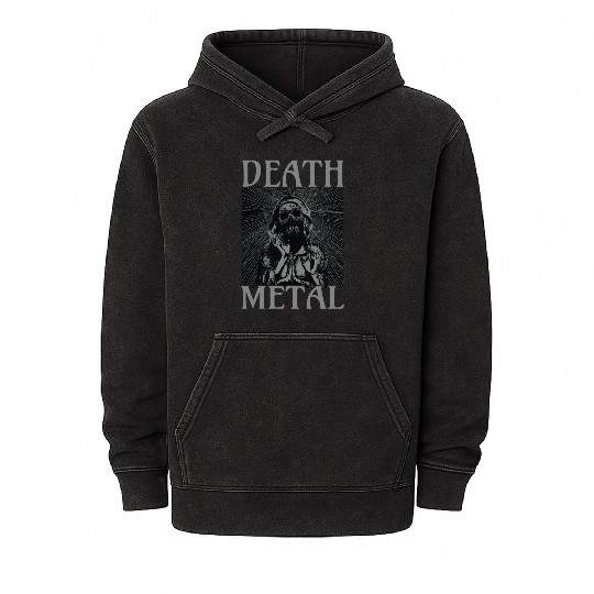 Goth Satan Rock Festivals Black Heavy Death Metal Mineral Wash Hoodies