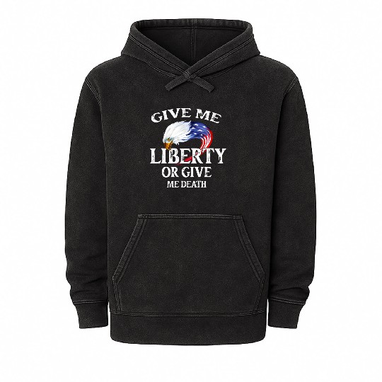 Vintage Give Me Liberty Or Give Me Death Mineral Wash Hoodies