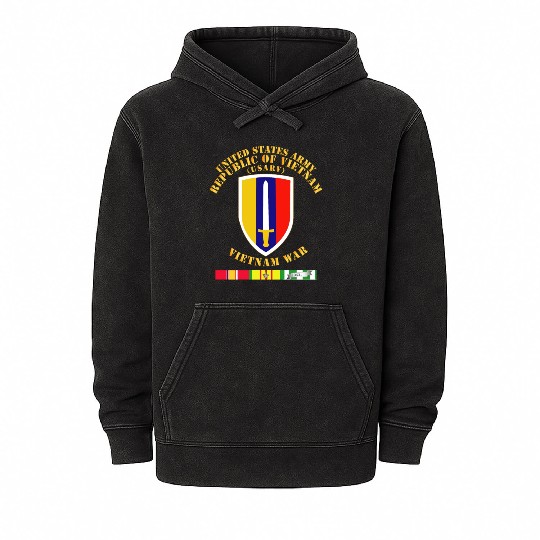 Army US Army Vietnam USARV Vietnam War w SVC Mineral Wash Hoodies