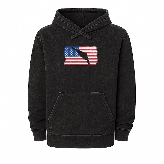 B-2 Stealth Bomber Military Airplane American Flag Mineral Wash Hoodies
