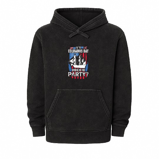 It's Columbus Day 1942 American Italian Mineral Wash Hoodies