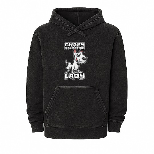 Dalmatian Crazy Dalmatian Lady Mineral Wash Hoodies