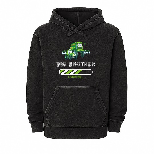 Big brother farmer tractor Mineral Wash Hoodies