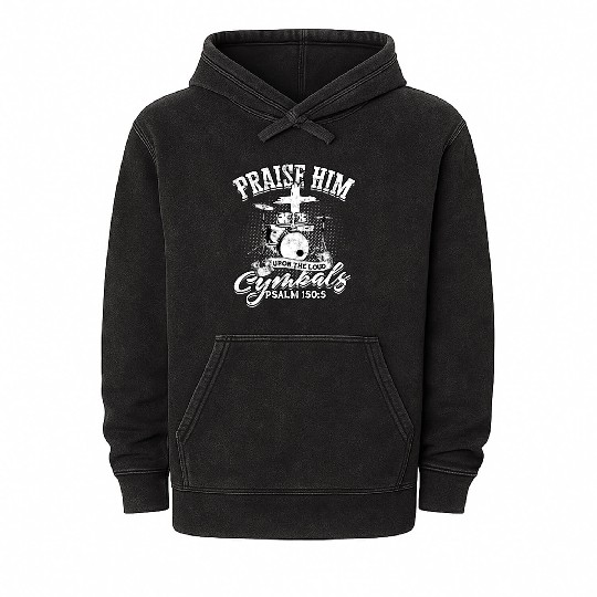 drumsticks Drum Music Christian Drummer church Mineral Wash Hoodies