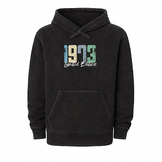 50 Years Vintage 1973 Retro 50th Birthday Mineral Wash Hoodies