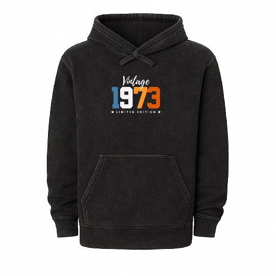 50 Years Vintage 1973 Retro 50th Birthday Mineral Wash Hoodies