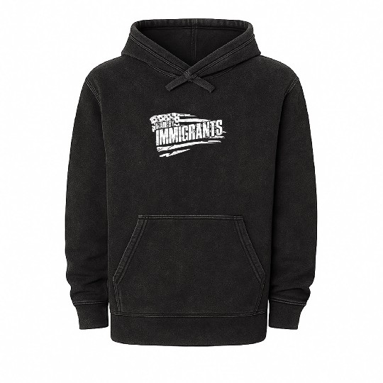 US Immigrant Indigenous USA Immigrants america Mineral Wash Hoodies