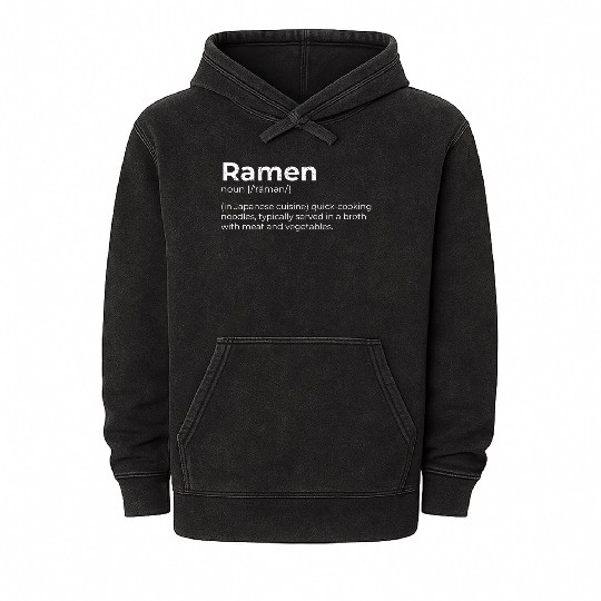 Ramen Japanese Cuisine Tonkotsu Premium Mineral Wash Hoodies