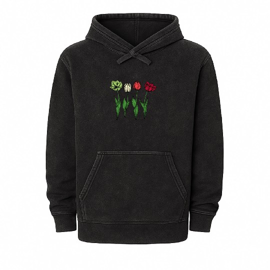 Tulip Gardening Tulips Mineral Wash Hoodies
