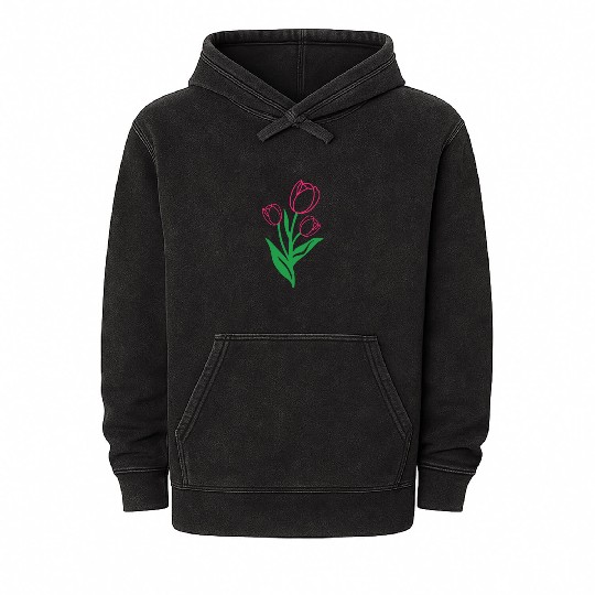 Tulip Gardening Colourful Mineral Wash Hoodies