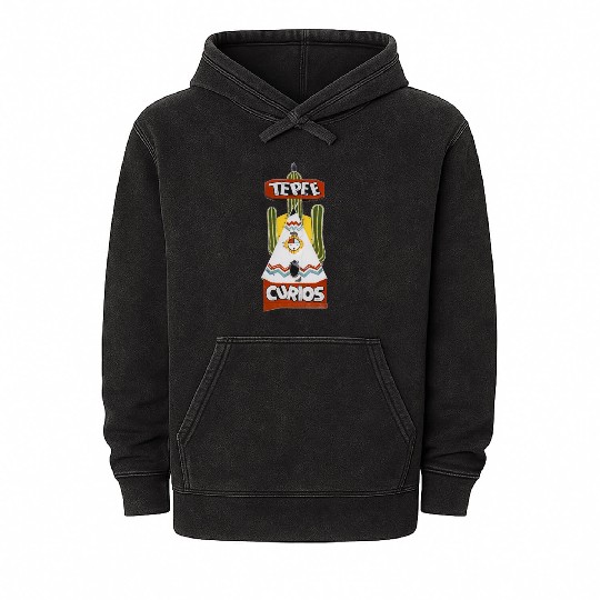 Tepee Curios Route 66 Neon Tucumcari New Mexico Mineral Wash Hoodies
