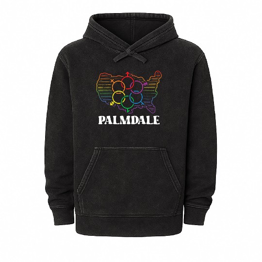 Palmdale Pride Month Pride Flag LGBT Community LGB Mineral Wash Hoodies