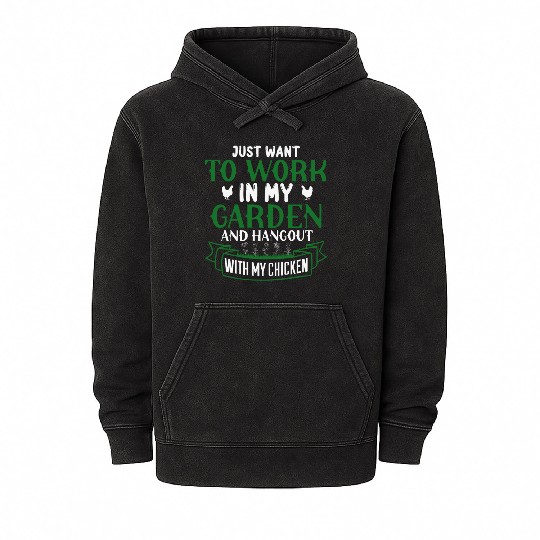 Amateur Gardener In The Garden, Fruit And Mineral Wash Hoodies