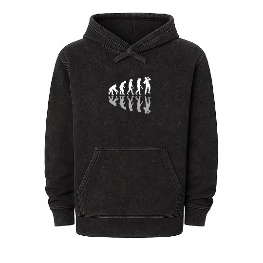 Human Evolution Singer Singing Music Lover Mineral Wash Hoodies
