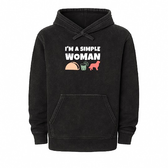 I'm A Simple Woman Tacos Tequila Bernese Mountain Mineral Wash Hoodies