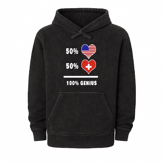 USA and Switzerland 100% genius Mineral Wash Hoodies