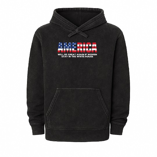 America Will Be Great Again Black Mineral Wash Hoodies