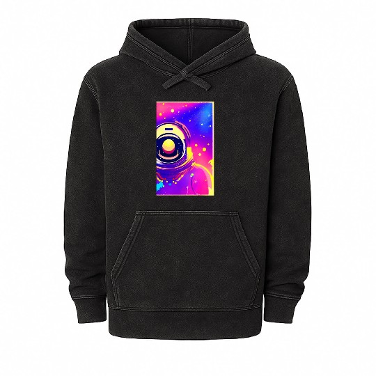 Astronaut neon colors Mineral Wash Hoodies