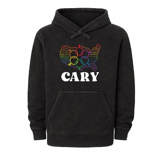 Cary Pride Flag Pride Month LGBTQ Flag LGBT Commun Mineral Wash Hoodies