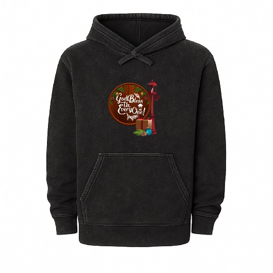A Christmas Carol Charles Dickens God Bless Us Eve Mineral Wash Hoodies