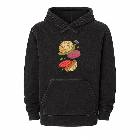 Planets burger vegetables Planets burger vegetable Mineral Wash Hoodies