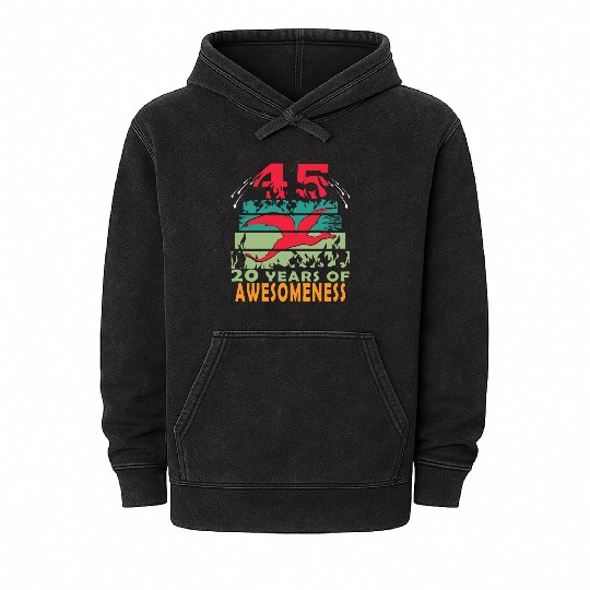 45 years dragon birthday fantasy Mineral Wash Hoodies