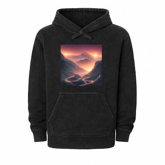 Sunrise at the Tunnel View Point Mineral Wash Hoodies