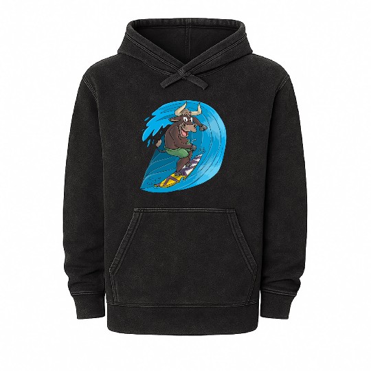 Surfing bull Mineral Wash Hoodies