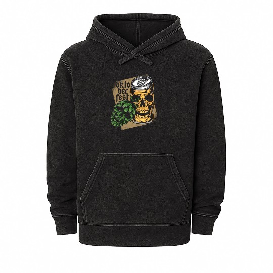Germany Oktoberfest - Beer Skull Mineral Wash Hoodies