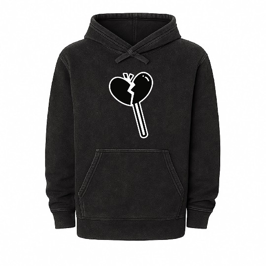 Broken Heart Lollipop Candy Mineral Wash Hoodies
