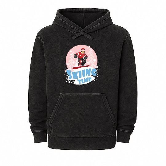 Skiing time Mineral Wash Hoodies