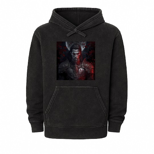 Dark fantasy vampire version 8 Mineral Wash Hoodies