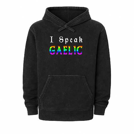 St Patricks Day Rainbow LGBT | I Speak Gaelic Mineral Wash Hoodies