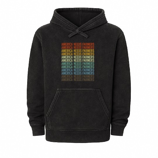 America Needs Farmers Farmer America Mineral Wash Hoodies