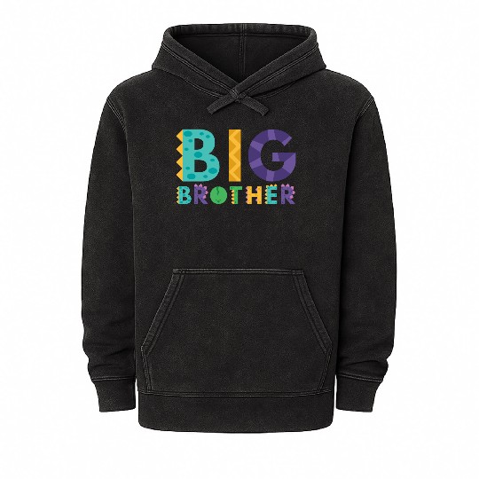 Big Brother Boy Dino Lover Mineral Wash Hoodies