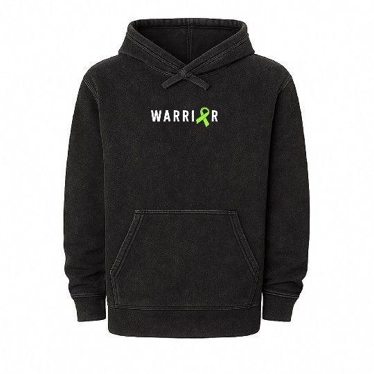 Warrior Lime Green Awareness Ribbon Lyme Disease Mineral Wash Hoodies