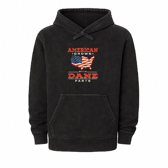 American Grown with Dane Parts Patriotic Danish Pa Mineral Wash Hoodies