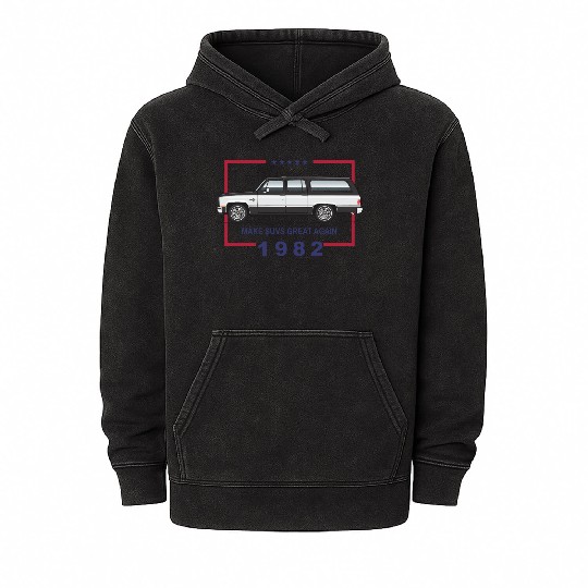 1982 Midnight Black Mineral Wash Hoodies