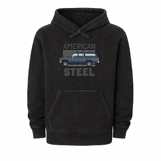 american steel Midnight Blue Mineral Wash Hoodies