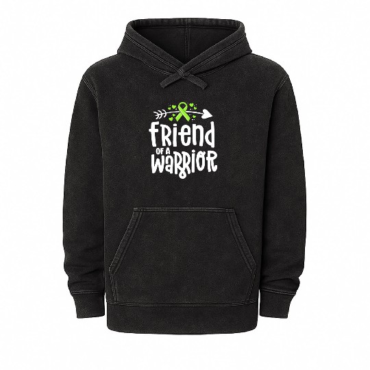 Friend Of A Warrior Lime Green Ribbon Lyme Mineral Wash Hoodies